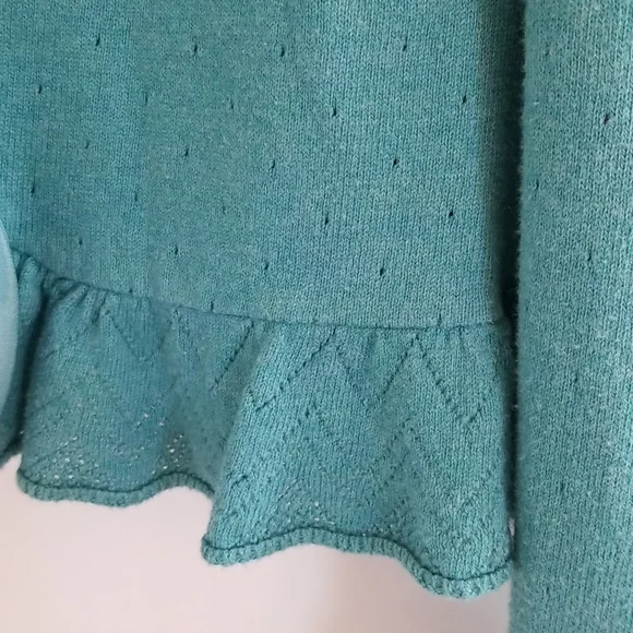 Pointelle Tie-Front Cardigan - Liz Claiborne, VGUC - Picture 7 of 9